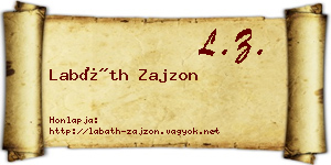 Labáth Zajzon névjegykártya